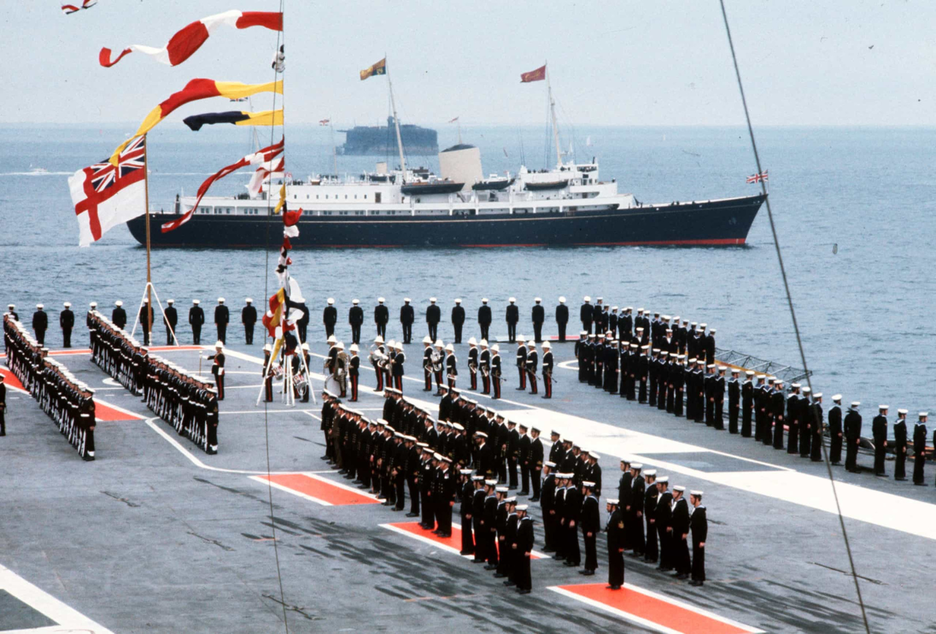 <p>The Silver Jubilee of Queen Elizabeth II in 1977 marked the 25th anniversary of the monarch's accession to the British throne. Among the series of year-long events was the Silver Jubilee Review of the Fleet at Spithead, off Portsmouth in southern England. <em>Britannia</em> sailed past dozens of Royal Navy vessels anchored in the Solent on June 28, 1977.</p><p>You may also like:<a href="https://www.starsinsider.com/n/349594?utm_source=msn.com&utm_medium=display&utm_campaign=referral_description&utm_content=474709v1en-us"> Celebrity siblings that fame forgot</a></p>