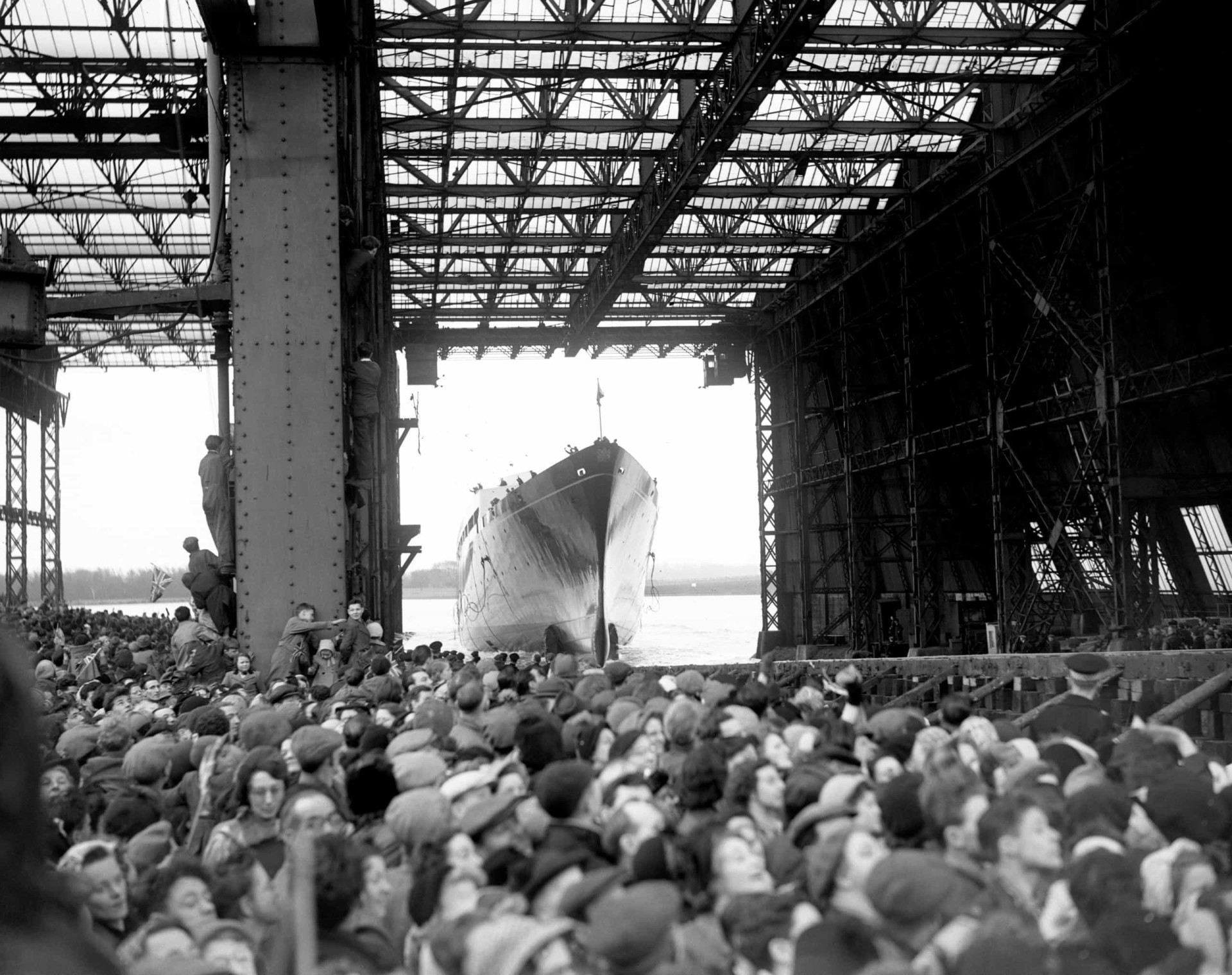 <p>The new Royal Yacht <em>Britannia</em> enters the water after her launch on April 16, 1953 by Queen Elizabeth II at John Brown's shipyard on Clydebank, Scotland. The 126-m (413-ft) <em>Britannia</em> was designed with three masts and could reach a seagoing cruising speed of 21 knots.</p><p>You may also like:<a href="https://www.starsinsider.com/n/179932?utm_source=msn.com&utm_medium=display&utm_campaign=referral_description&utm_content=474709v1en-us"> Do you recognize these big TV stars from 10 years ago?</a></p>