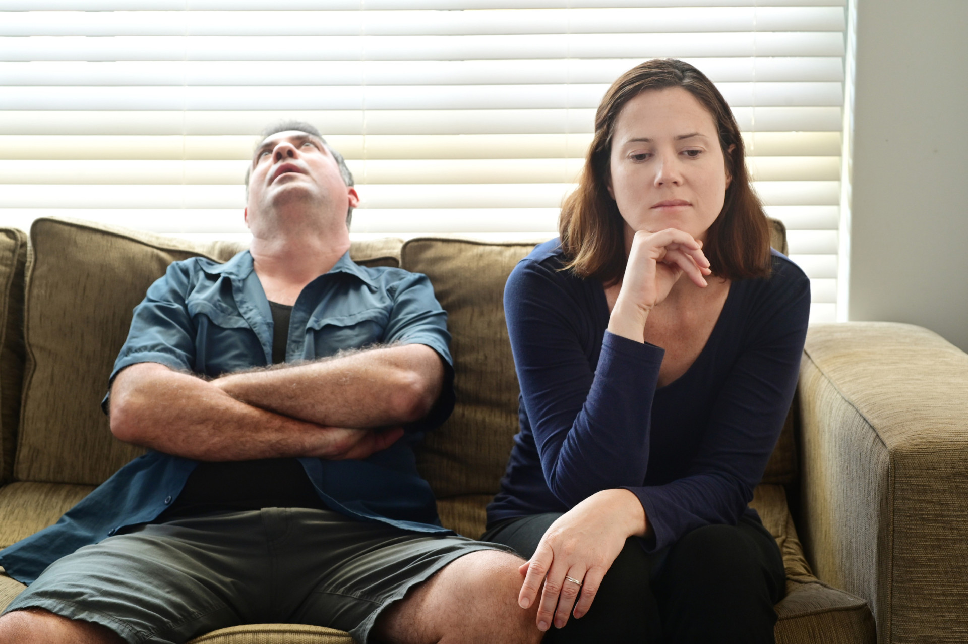 Couple forced. Bored relationship couple.