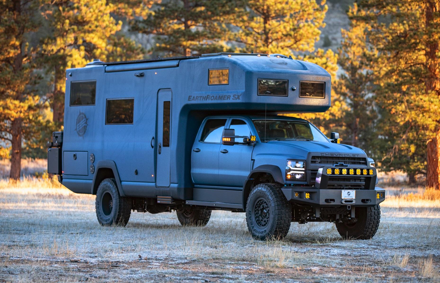 <p>Those seeking a plush motorhome that can handle tough terrains should look no further than the <a href="https://earthroamer.com/sx-explore/#experience-gradient">EarthRoamer SX Explore</a>. Starting at $1.1 million, this brand-new, expedition-grade vehicle can withstand the harshest environments while offering the best in luxury living. The army-inspired RV has an ultra-durable carbon fiber body and a Chevrolet 6500 4WD Chassis, 6.6-litre Turbo Diesel engine, as well as an array of <a href="https://www.loveproperty.com/gallerylist/95567/survivalists-reveal-genius-tips-for-selfsufficient-living">self-sufficient</a> extras to help you travel off the beaten track for longer.</p>