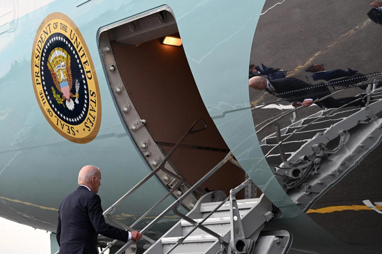 Biden Slips On Air Force One Stairs After Staff Try To Prevent Major Falls—As Gaffes Raise Concerns About His Age