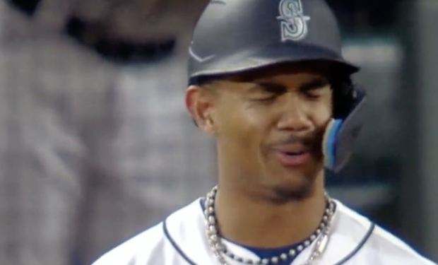 Julio Rodríguez Had a Perfect Four-Word Reaction to Getting Hit by 103-MPH Fastball