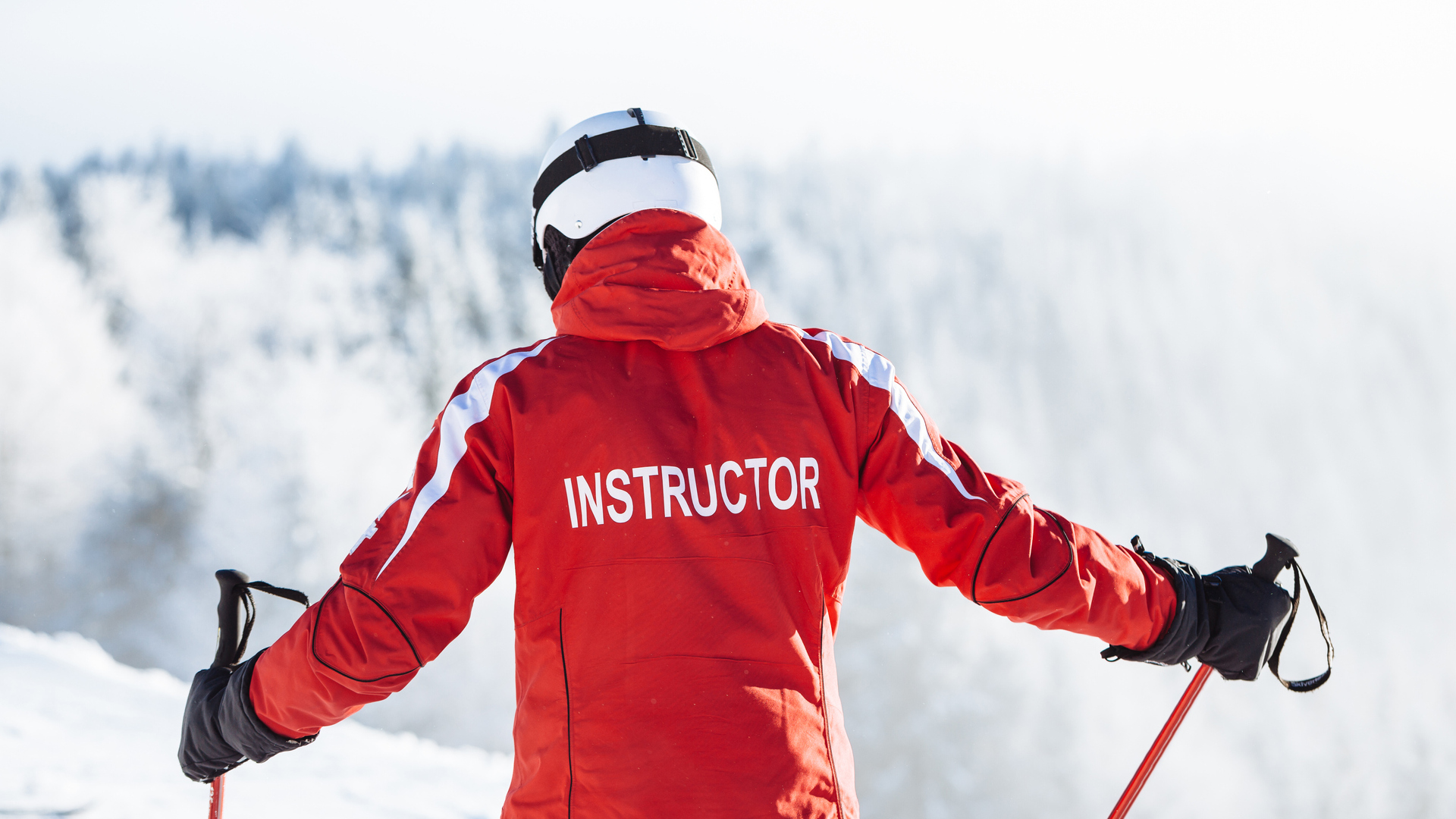Ski instructor trains people