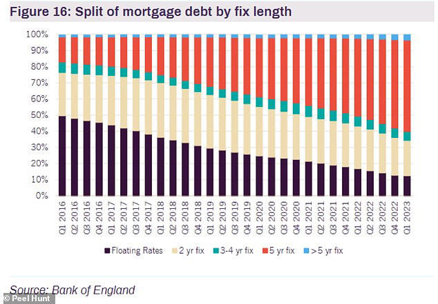 The rapid growth of fixed-rate mortgage products post the financial crisis is dampening the impact of rate increases, according to Peel Hunt