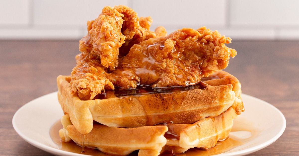 <p>  No matter how mainstream chicken and waffles become, they’re still a bit strange, albeit delicious. You typically stick with savory or sweet items on a plate, but this dish throws traditional senses out the window and puts them together. </p><p>Find some top chicken and waffles at    Buttermilk Kitchen in Atlanta.</p>