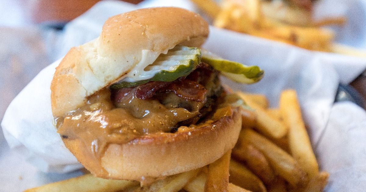 <p>  Hear us out: a burger with a nice slathering of peanut butter across the bun. It’s a bit out of the box, but it’s caught on in certain parts of Indiana. </p><p>If you’re visiting The Hoosier State, don’t miss out on a peanut butter burger served at    Triple XXX Family Restaurant in West Lafayette. It‘s called the Duane Purvis All American.</p>