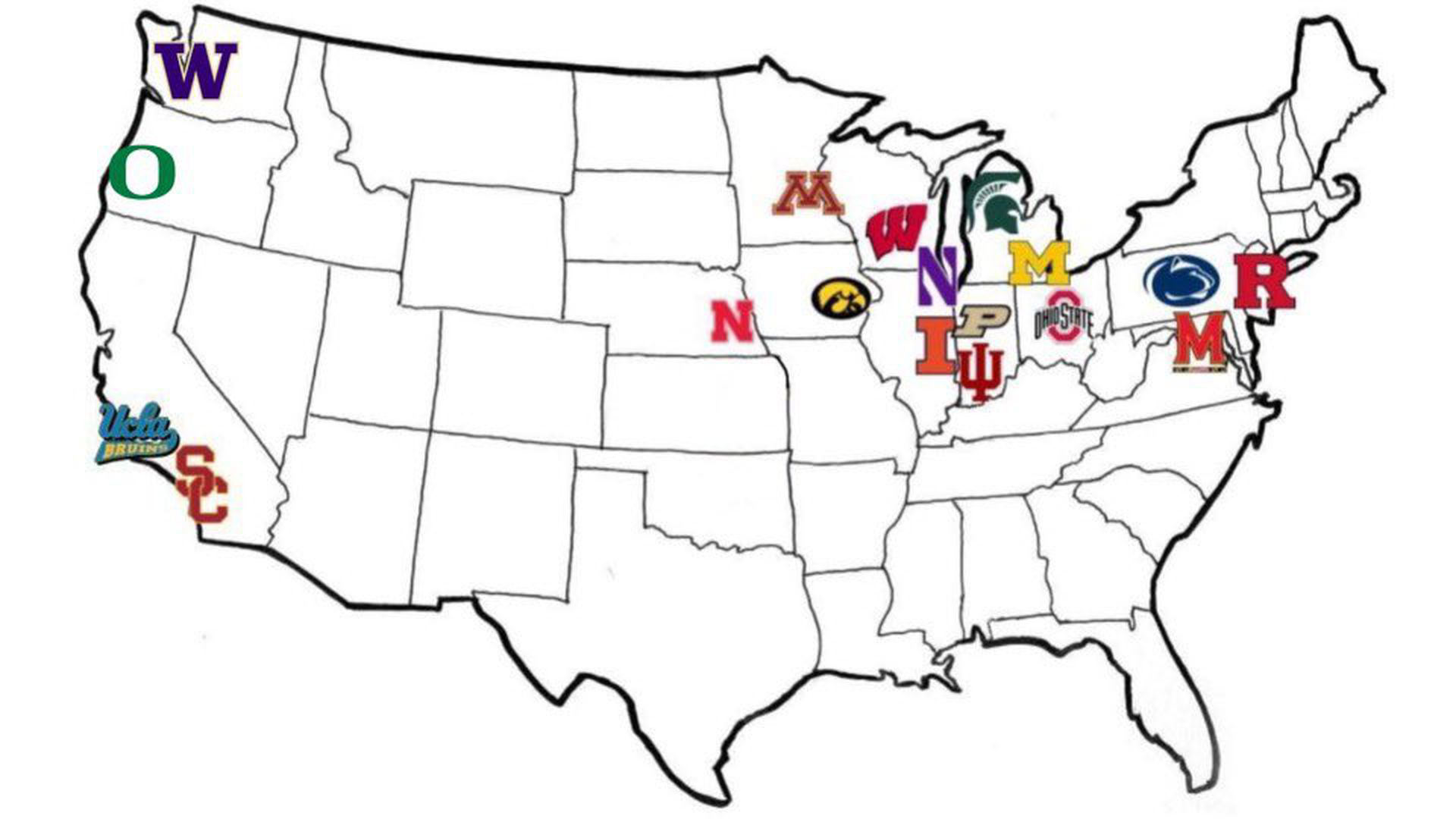 This map of new Big Ten shows how ridiculous conference realignment is