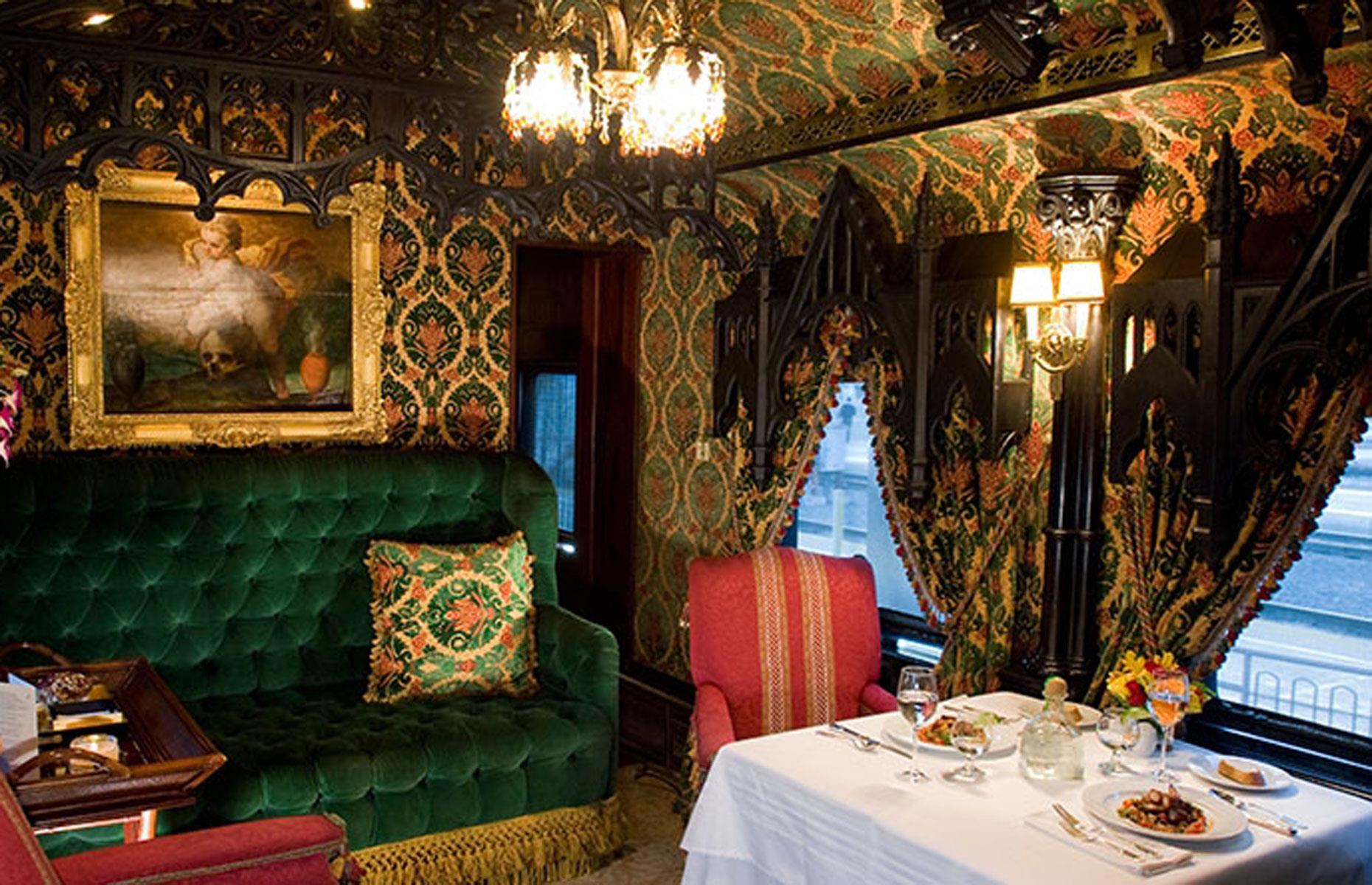 Rags-to-riches billionaire John Paul DeJoria may own three private jets, but the Patrón Tequila Express, the private 1927 railway car he bought in 1996, is his pride and joy. DeJoria spent $2 million (£1.3m) renovating the carriage, which is decorated “maharajah’s palace style” with gorgeous green velvet sofas, ornate chandeliers and brocade drapes.