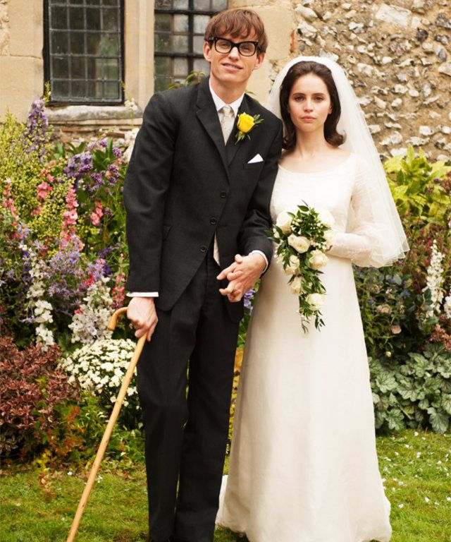 <p>The love story of physicist Stephen Hawking (Eddie Redmayne) and Jane Wilde (Felicity Jones) has many great moments, including Jane’s understated wedding dress.</p>