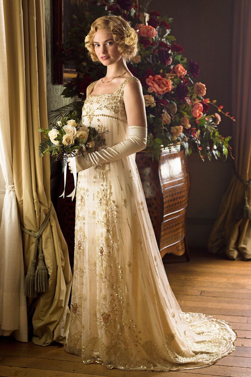 <p>And speaking of fab wedding gowns from an earlier era, Rose’s beaded and silk tulle dress in <em>Downton Abbey</em> is all kinds of gorgeous. </p>