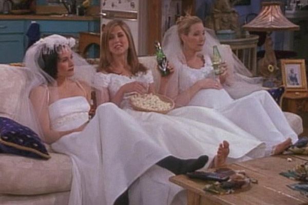<p>Has there ever been a more iconic television moment than Monica Geller, Rachel Green, and Phoebe Buffay lounging around in wedding dresses they bought just for the sake of it? No, I think not. </p>