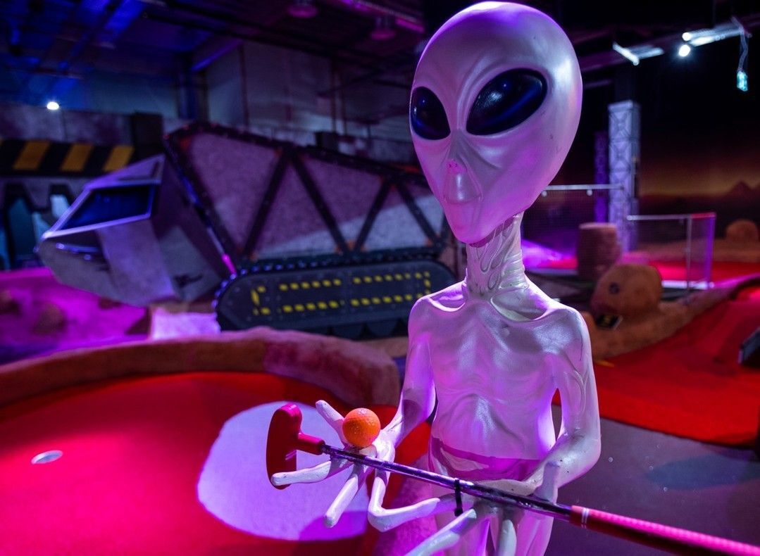 <p>Imagine playing a game of mini-golf… in space. That is the theme at <a href="https://www.mrmulligan.com/birmingham">Mr Mulligans</a>. The adventure golf course consists of a whopping 36 holes, each with an “out of this world” theme. There’s also a fully-stocked bar and plenty of pool tables.</p>