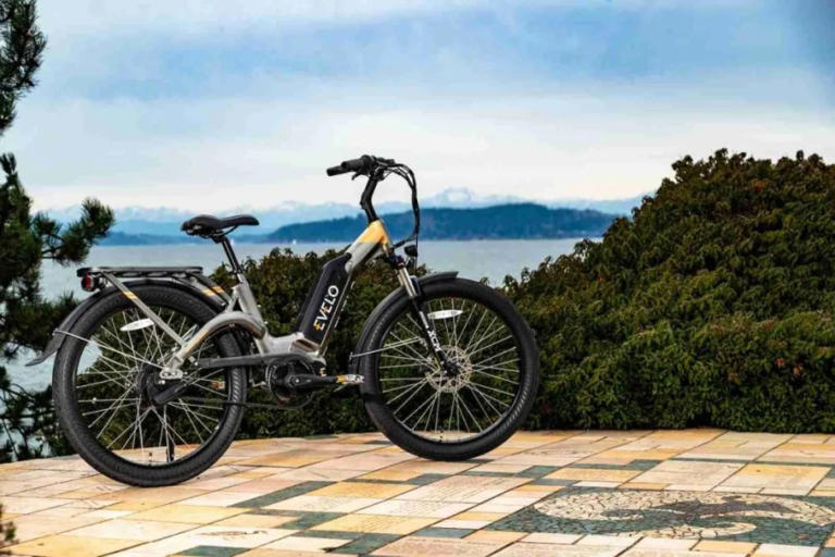 Stopping an e-bike ride to enjoy the view. Photo credit: Team EVELO