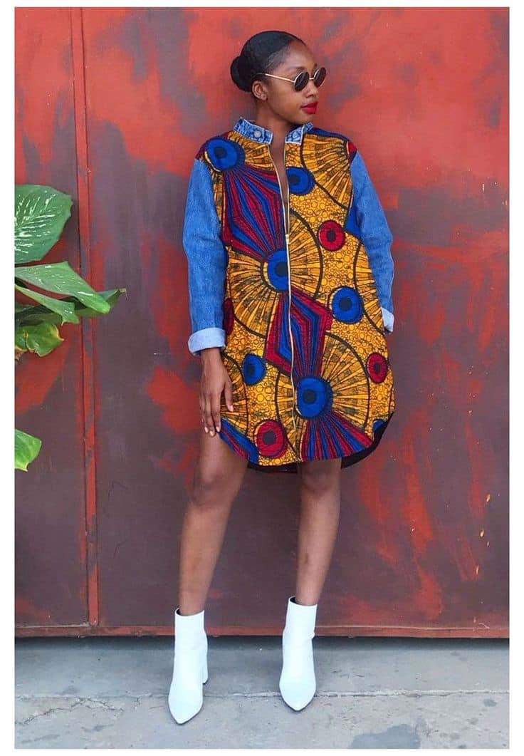 Woman rocking vintage denim Kampala shirtdress. Photo: Md aya Source: Instagram