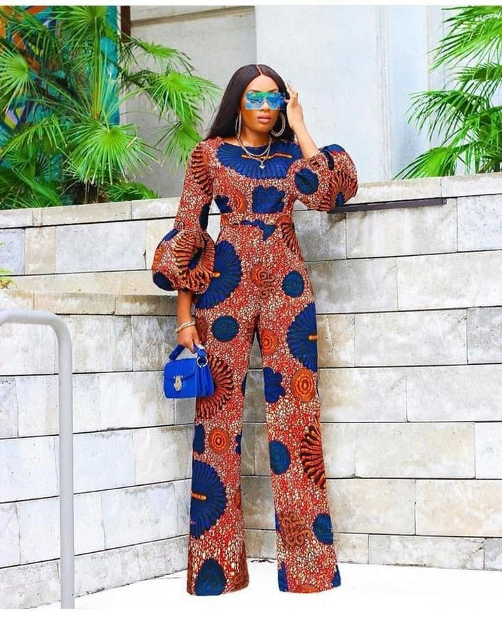 Woman rocking a stylish African print jumpsuit. Photo: Charoltte's Source: Instagram
