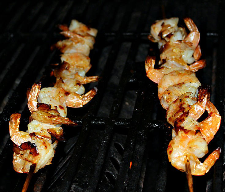 Garlic Butter Grilled Shrimp Skewers!
