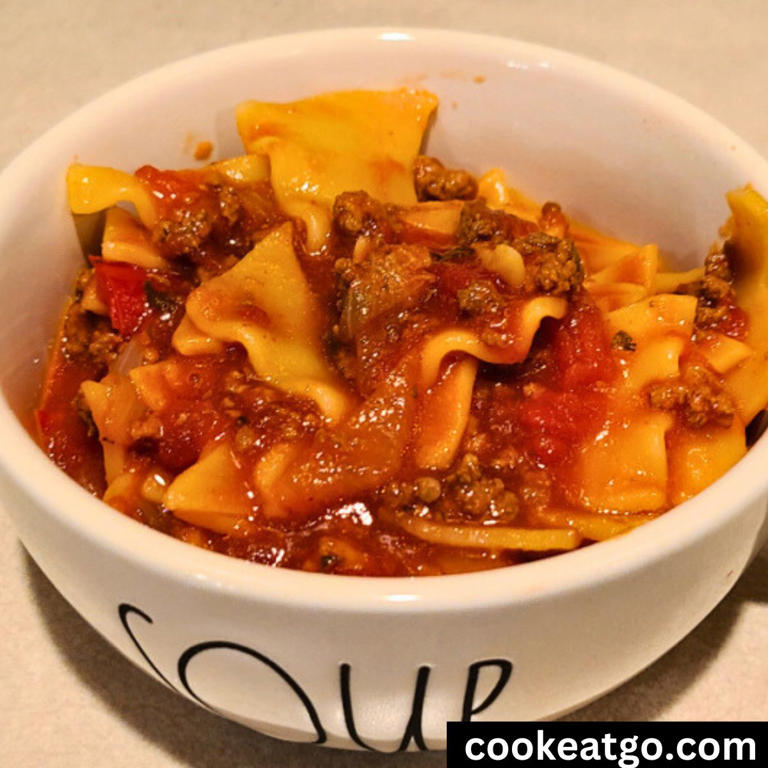 Cheesy Crockpot Lasagna Soup Recipe!!