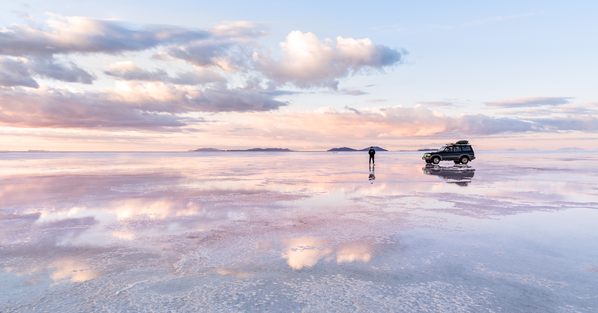 <p> Sprawling more than 4,050 square miles in southwest Bolivia is the world’s largest salt flat. </p><p>The remnant of evaporated prehistoric lakes, Salar de Uyuni is an impressive example of a natural wonder. Rising from its thick crust are polygonal patterns of salt that stretch to the horizon. </p> <p> If you visit at certain times of the year, you’ll find a thin layer of water atop the salt from nearby overflowed lakes. When this happens, the flats of Salar de Uyuni transform into a captivating reflection of the sky.</p><p>  <p class=""><a href="https://financebuzz.com/ways-to-make-extra-money?utm_source=msn&utm_medium=feed&synd_slide=19&synd_postid=12626&synd_backlink_title=11+legit+ways+to+make+extra+money&synd_backlink_position=10&synd_slug=ways-to-make-extra-money">11 legit ways to make extra money</a></p>  </p>