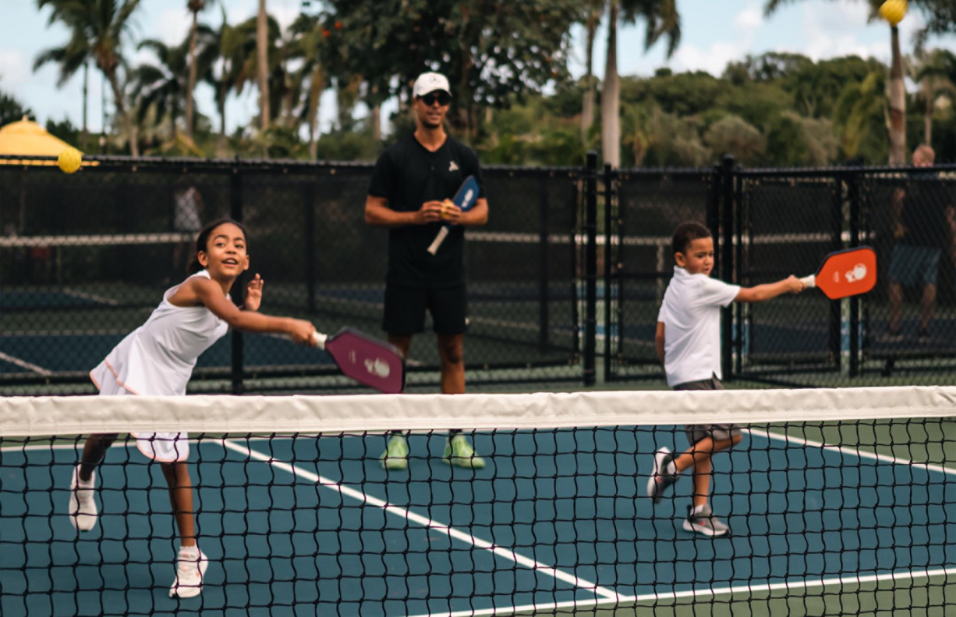 <p>If you’re lucky enough to be staying at the five-star <a href="https://www.fourseasons.com/nevis">Four Seasons</a> in Nevis’ northwestern corner, there’s no better way to start the day than by hitting the sports facilities for a game of pickleball: an addictive mash-up of ping-pong, tennis and badminton played with paddles and a light plastic ball. You can either play one-on-one or in pairs, and the aim of the game is to hit the ball over the net and prevent your opponent from returning your shot. The scoring system is a little complicated, so you might want to book a private lesson with one of the resort’s pros to get the hang of it.</p>