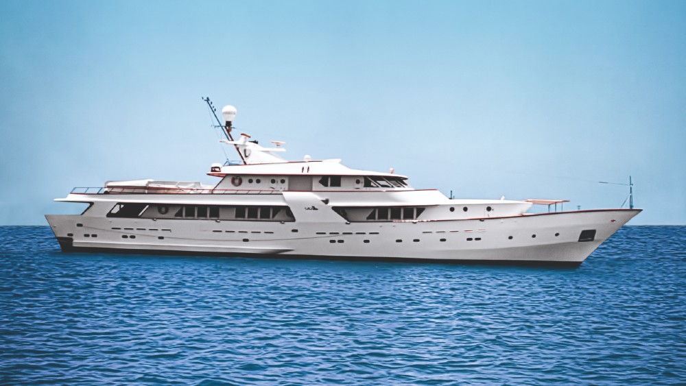 <p>The 155-foot <em>Fath Al Khair</em> was the first CRN to exceed 147 feet. Built for the Emir of Qatar, it reflected the owner’s insatiable appetite for ever-larger yachts in what was becoming an increasingly sophisticated market. <em>Fath Al Khair</em> also highlights the quirky “bow chine” design that CRN became known for in the 70s. Inspired by fishing boats, it assured guest safety when cruising while providing additional room for the crew.</p>