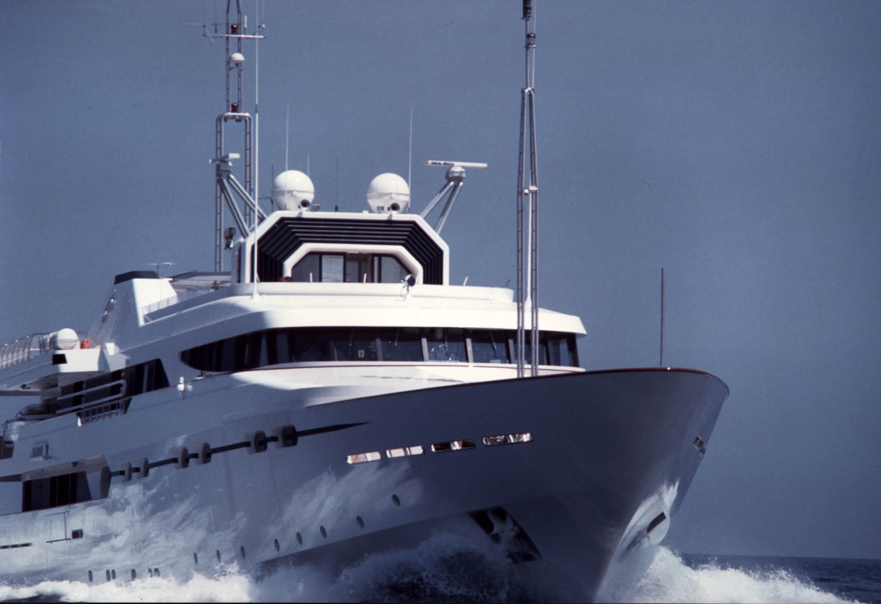 <p>Built for Saudi Arabian Sheikh Hassan Enany in 1986, the 213-foot <em>Il Vagabondo</em> is an early Terence Disdale design with a contemporary feel. The British designer penned the boat’s exterior and interior, which included the first guest elevator aboard a yacht. Il Vagabondo also highlighted CRN’s expertise in building custom steel-hulled yachts, with the naval architecture done in-house.</p>