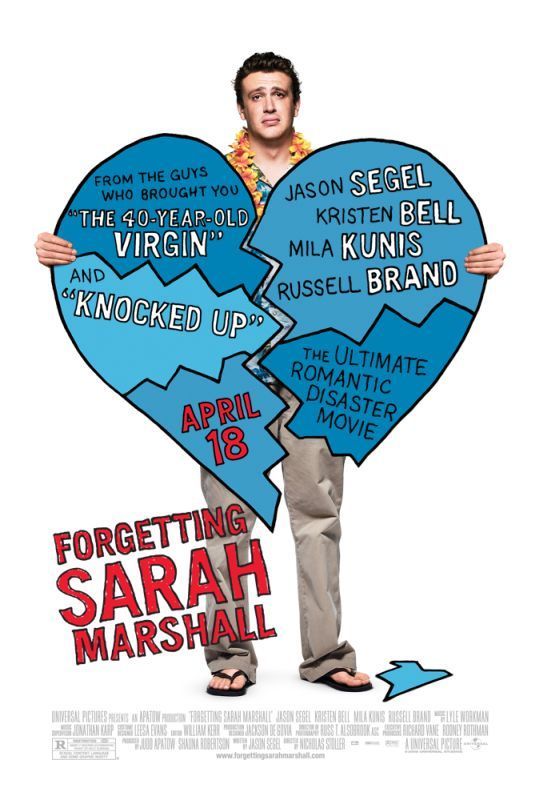 <p>This hit was directed by Nicolas Stoller and co-produced by Judd Apatow, the comedy legend responsible for hits like <em>The 40 Year-Old Virgin</em> and <em>Knocked Up. </em>The romantic disaster film <em>Forgetting Sarah Marshall</em> is no exception to Apatow's hilarious resume. Just when you think Jason Segal's character Peter's luck can't get any worse after he's dumped by his long-time actress girlfriend Sarah Marshall... it can. Peter heads to Hawaii for a vacation to help him get over the breakup but runs into none other than Marshall, on vacation with her new celebrity boyfriend.</p>
