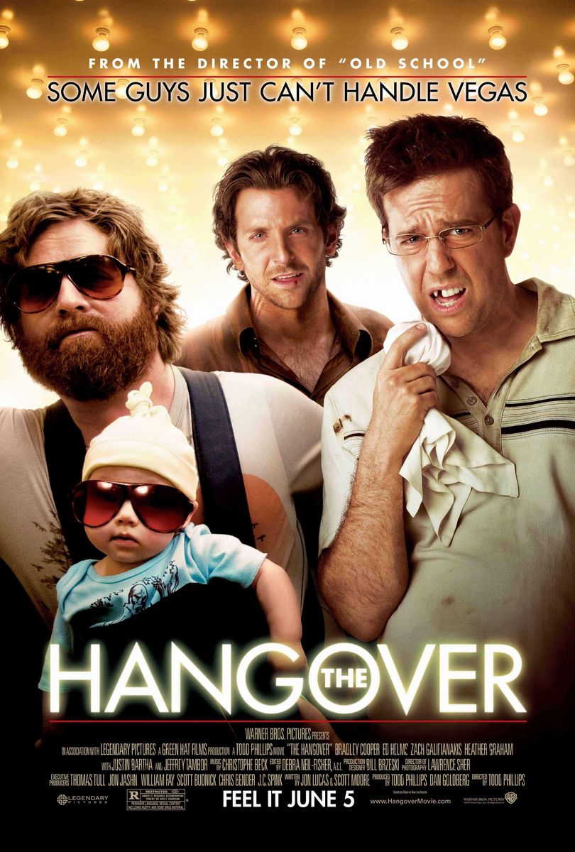 <p>After a wild bachelor party night out, three friends wake up in Las Vegas with no memory of the night before or any idea of where their friend, the groom, could be. To save the wedding, Zach Galifianakis, Ed Helms and Bradley Cooper's characters scour Las Vegas to find the groom with a baby in tow. Can't get enough of this hilarious film? Be sure to watch the sequels, <em>The Hangover Part II </em>and <em>The Hangover Part III</em> for more side-splitting laughter. </p>