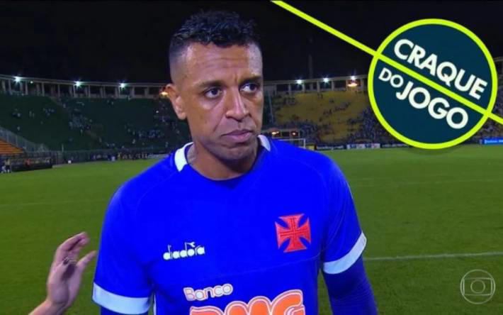Sidão foi eleito 'Craque do Jogo' após derrota do Vasco, seu time à época, para o Santos por 3 a 0. Foto: Reprodução/TV Globo