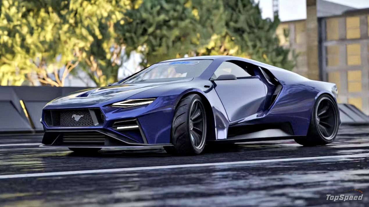 rendering: this mashup of the ford gt and mustang is what dreams are made of