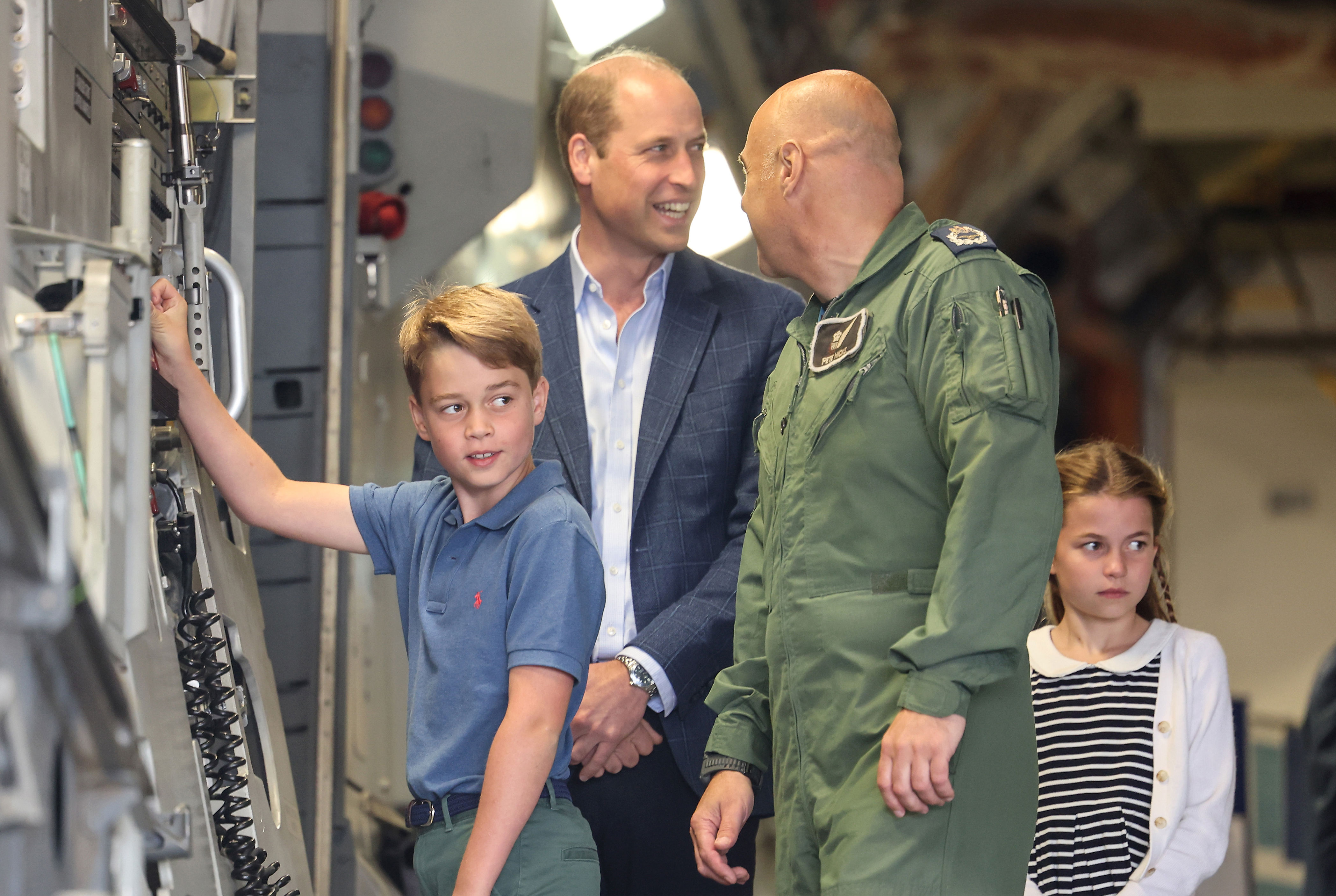 <p>Prince George and Prince William checked out the inside of a Royal Air Force plane during a visit to the Air Tattoo at RAF Fairford in Fairford, England, on July 14, 2023.</p>