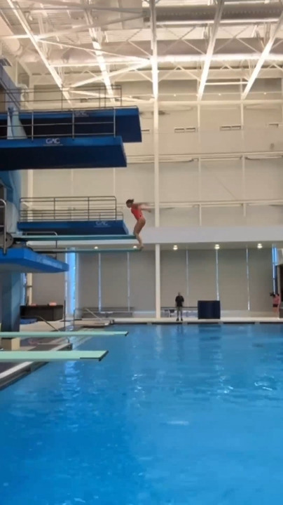 Girl Fails at Diving Into Swimming Pool After Colliding With Board