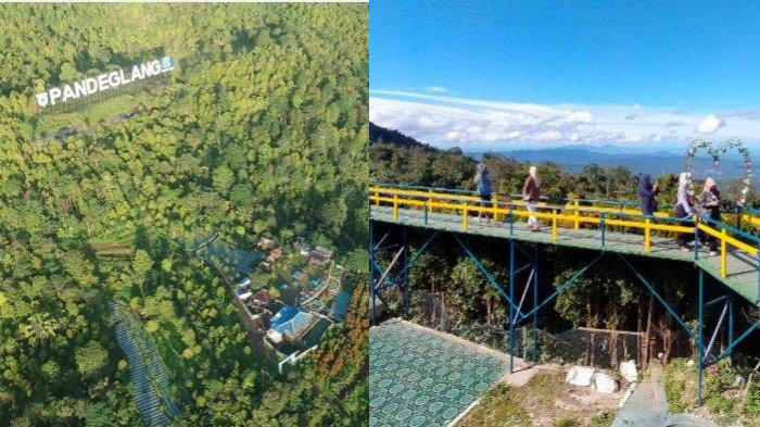 Saung Biru terletak di tengah badan Gunung Karang, di wilayah Kecamatan Cadasari Kabupaten Pandeglang. (Kolase TribunBanten.com/Instagram)