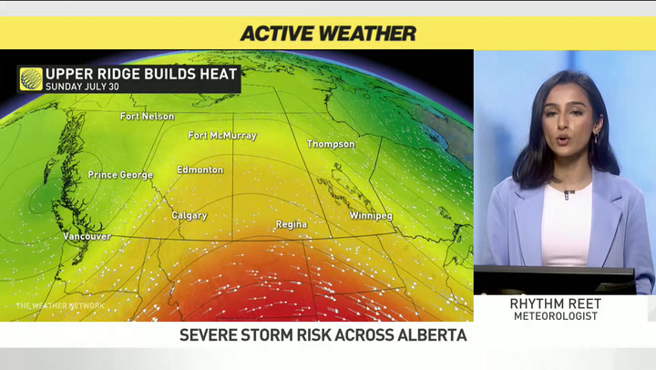 Rotating storm, large hail threat lingers in Alberta