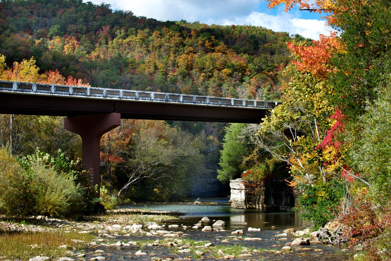 This 35-mile route cuts through the heart of Ozark National Forest, letting travelers enjoy sweeping views of the placid Ozark Mountains in northwest Arkansas while heading north from Clarksville. The road passes <a href="https://blog.cheapism.com/best-fishing-spots/">world-class trout streams </a>as well as the 156-mile Ozark Highland Trail, providing ample opportunities for drivers to get in some quick fishing or hiking.