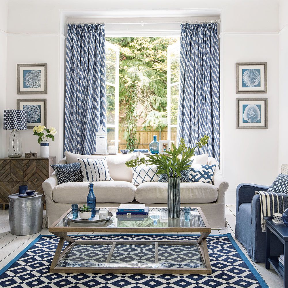 <p>                     The golden rules for making this formal look work are to stick to a neutral hue for the walls and floor, and then to keep with a strict palette, which will allow you to play with pattern.                   </p>                                      <p>                     No two motifs are the same, yet they work harmoniously with each other and create an eclectic, global-inspired look, rather than a contrived seaside scheme.                   </p>