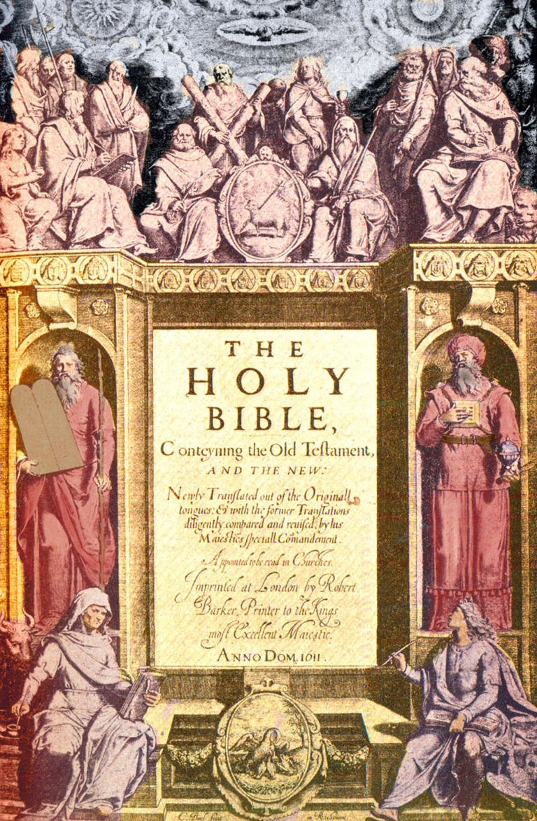 The 1611 cover of the King James's Bible - Culture Club/Getty Images