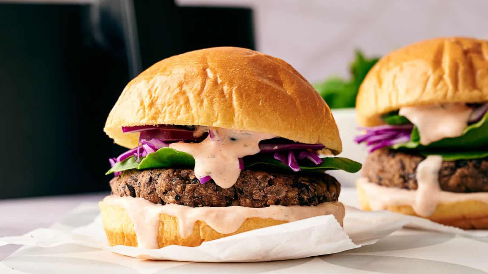 <p>Vegetarians rejoice with the Air Fryer Black Bean Burger. It’s a no-mess, no-fuss way to enjoy a flavorful and satisfying meat-free burger.<br><strong>Get the Recipe: </strong><a href="https://www.splashoftaste.com/air-fryer-black-bean-burger/?utm_source=msn&utm_medium=page&utm_campaign=msn">Air Fryer Black Bean Burger</a></p>