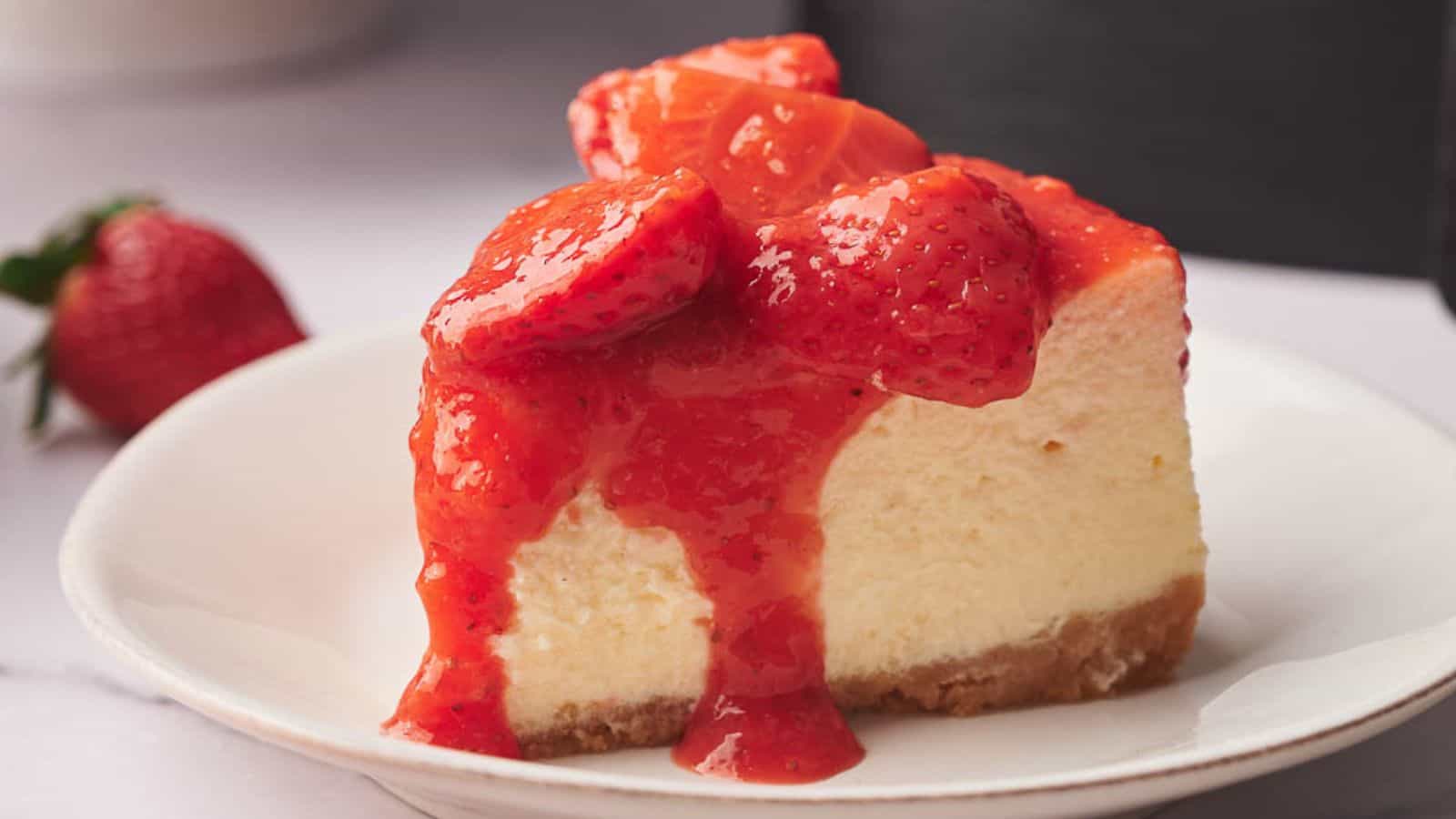 <p>Offering another dessert option, Air Fryer Strawberry Cheesecake allows you to enjoy a classic dish without the lengthy preparation. It’s a straightforward approach to a crowd-pleasing dessert.<br><strong>Get the Recipe: </strong><a href="https://www.splashoftaste.com/air-fryer-strawberry-cheesecake/?utm_source=msn&utm_medium=page&utm_campaign=msn">Air Fryer Strawberry Cheesecake</a></p>