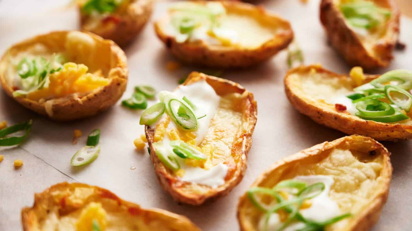 <p>With the convenience of an air fryer, potato skins become a simple and delicious appetizer or side. They are cooked to a perfect crispness and ready to be filled with your favorite toppings.<br><strong>Get the Recipe: </strong><a href="https://www.splashoftaste.com/air-fryer-potato-skins/?utm_source=msn&utm_medium=page&utm_campaign=msn">Air Fryer Potato Skins</a></p>