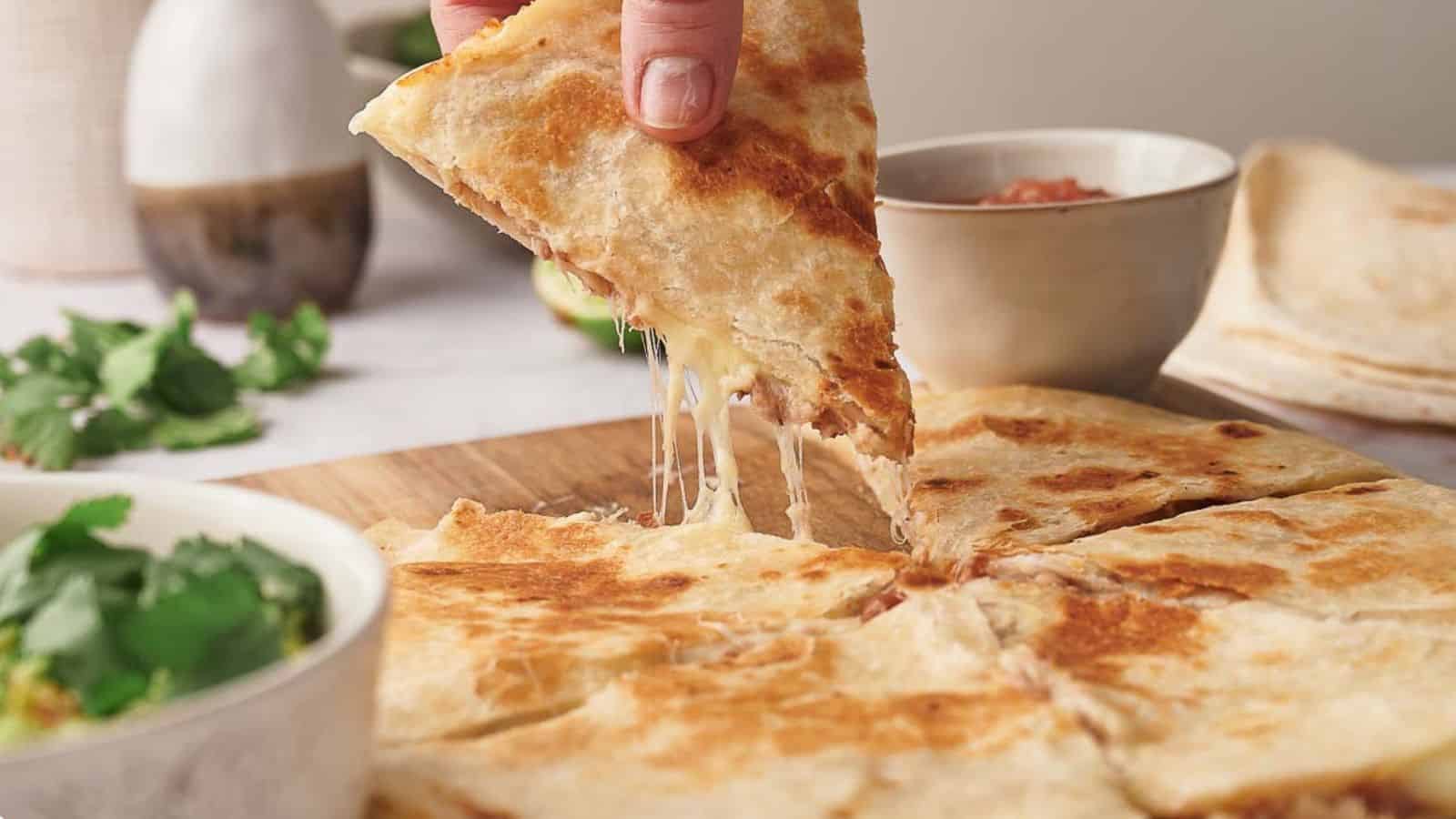 <p>With the air fryer, you can enjoy a perfectly crisp cheese quesadilla without the hassle of stovetop cooking. It’s a simple and efficient method for a tasty meal that requires minimal preparation and delivers maximum flavor.<br><strong>Get the Recipe: </strong><a href="https://www.splashoftaste.com/air-fryer-cheese-quesadilla/?utm_source=msn&utm_medium=page&utm_campaign=msn">Air Fryer Cheese Quesadilla</a></p>