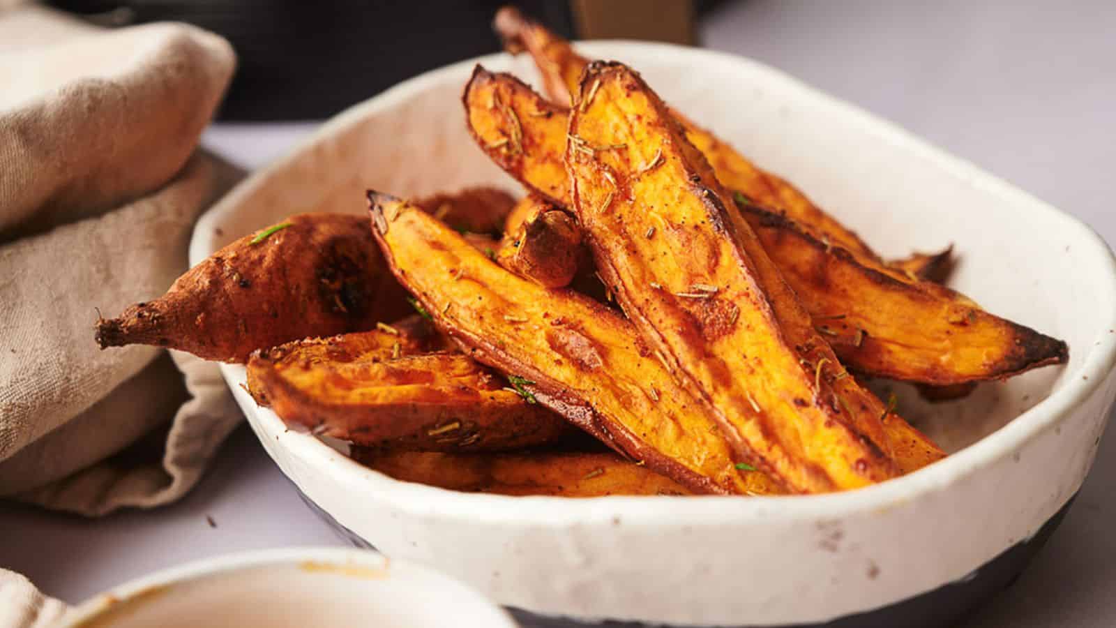 <p>Sweet potato wedges from the air fryer are crisp and satisfying. An affordable and delicious choice. Serve them with your favorite dip for an extra treat.<br><strong>Get the Recipe: </strong><a href="https://www.splashoftaste.com/air-fryer-sweet-potato-wedges/?utm_source=msn&utm_medium=page&utm_campaign=msn">Air Fryer Sweet Potato Wedges</a></p>
