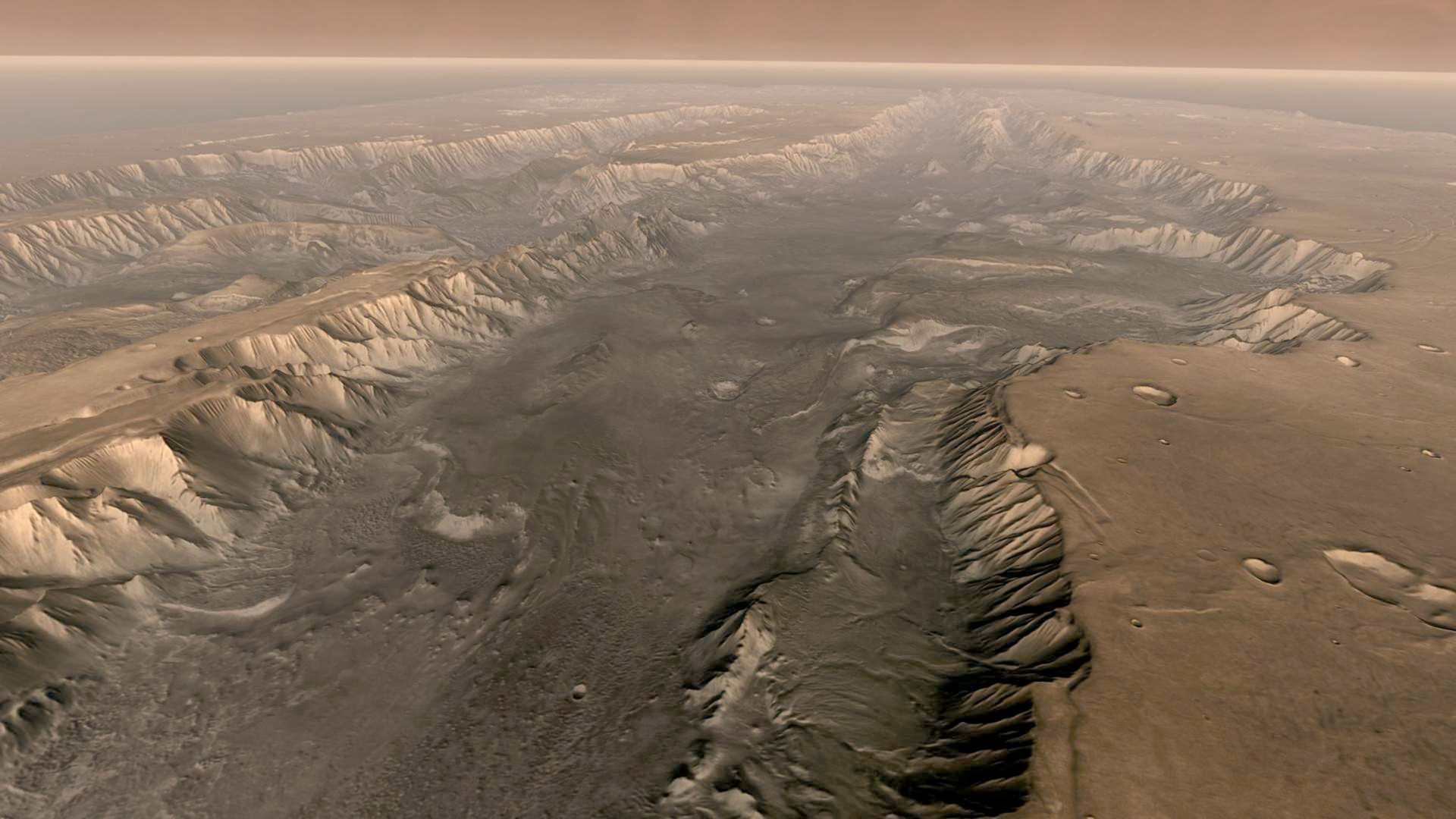 Valles Marineris é a versão do Grand Canyon terrestre em Marte.