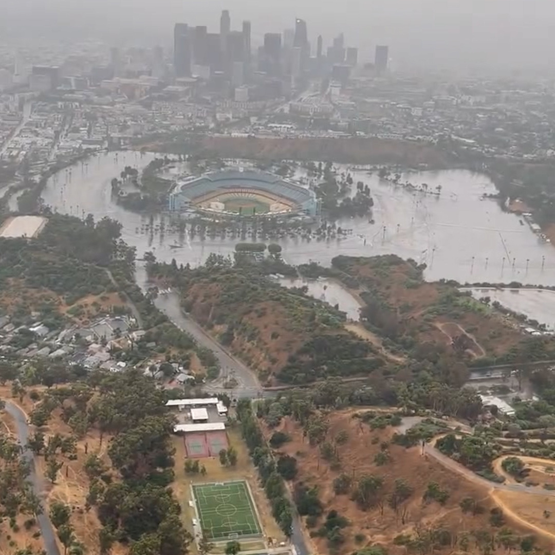 Dodger Stadium Looks Flooded in Optical Illusion After Hilary Hits LA