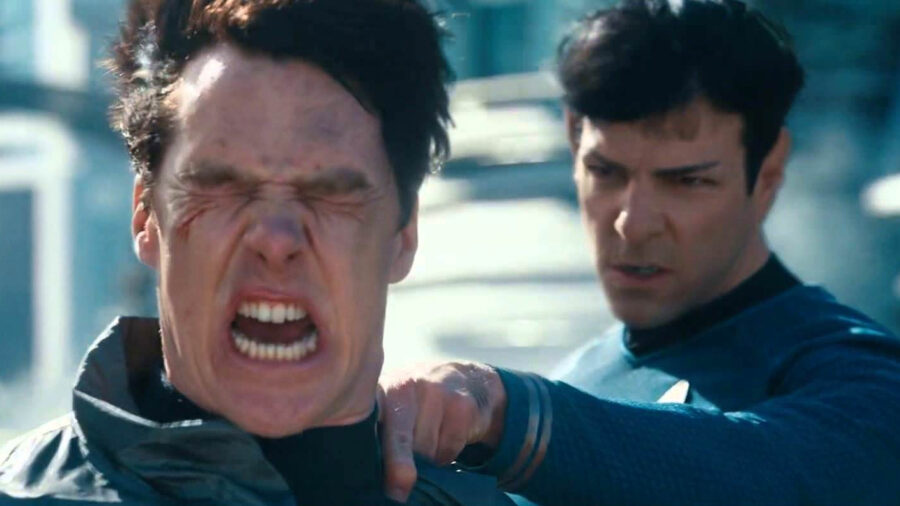 <a>Benedict Cumberbatch</a> and Zachary Quinto in Star Trek Into Darkness (2013)