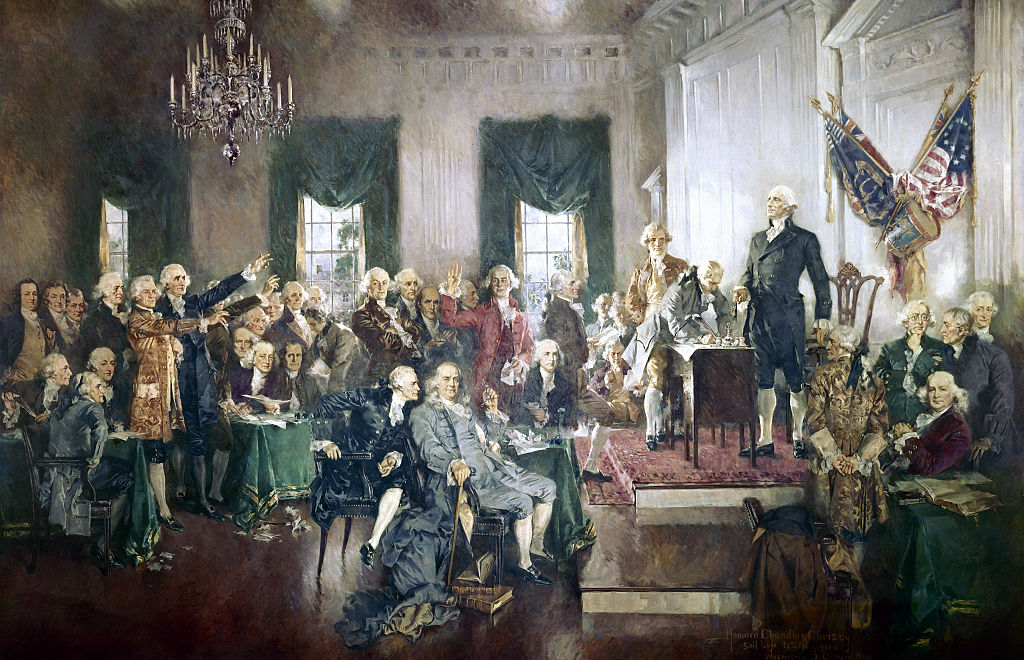 <p>During the American Revolution, George Washington saw the issues with the Articles of Confederation. In 1787, Washington went to Philadelphia to attend the Constitutional Convention, where he was elected to preside over the Constitutional Convention. </p> <p>Being president of the convention, he had the authority to write his name on the document first. </p>