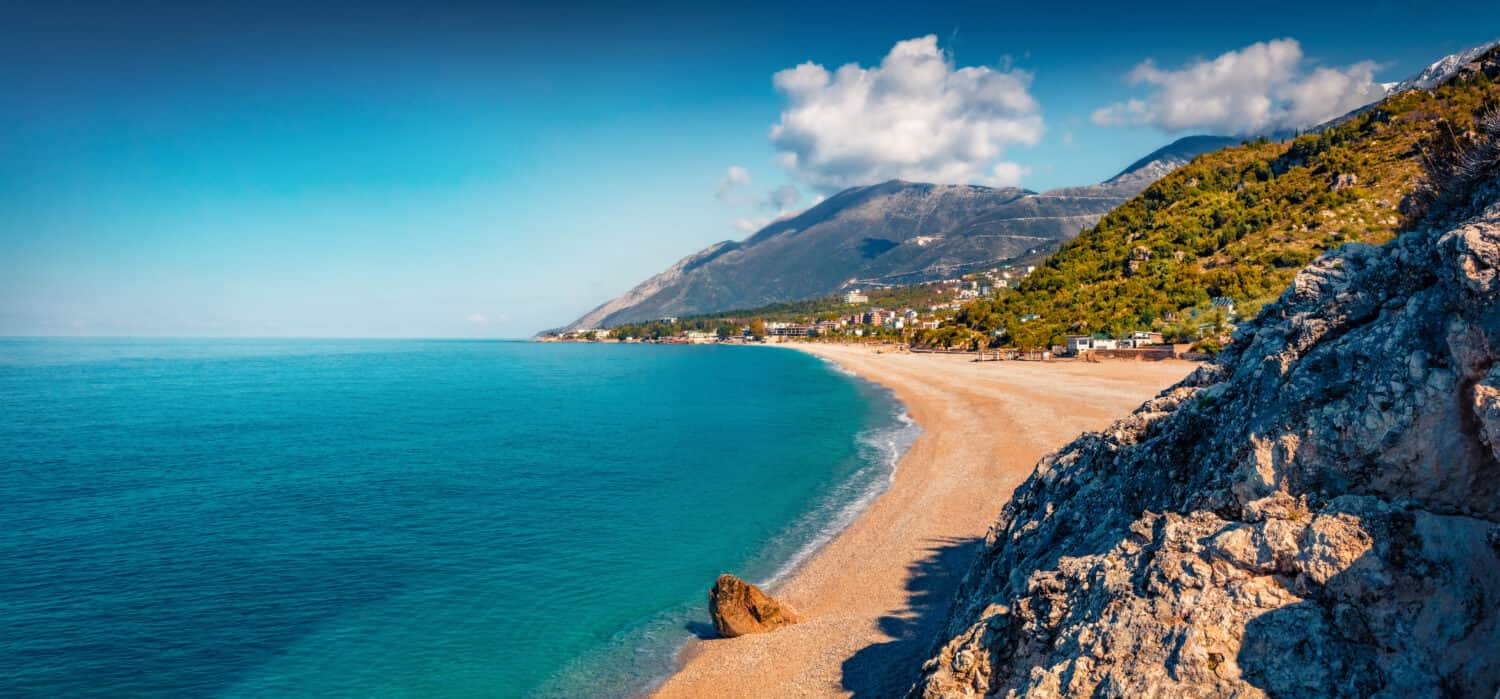 A pristine beach near the Albanian village of Dhermi. <a>©Andrew Mayovskyy/Shutterstock.com</a>