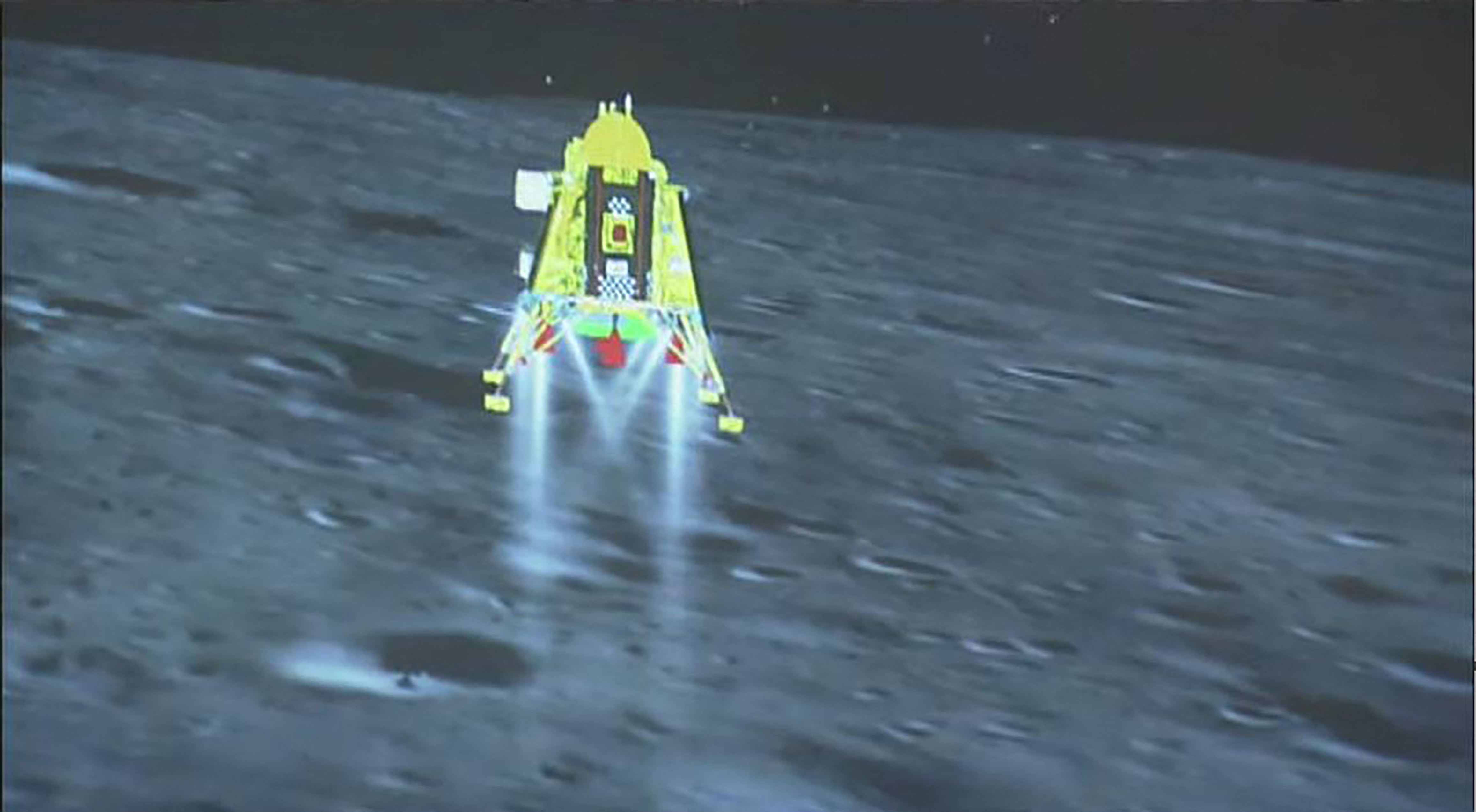 India lands a spacecraft softly on the moon’s surface