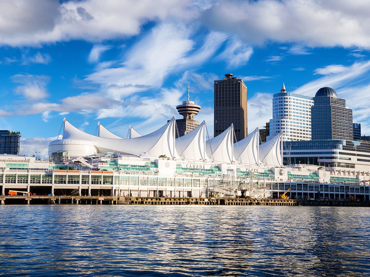<p>...contributes aurally to Vancouver's daily soundtrack? Each day at noon, the Heritage Horns at Canada Place ring aloud with the first four notes of the <a href="https://www.readersdigest.ca/culture/o-canada-history/">national anthem, <em>O Canada</em></a>.</p>