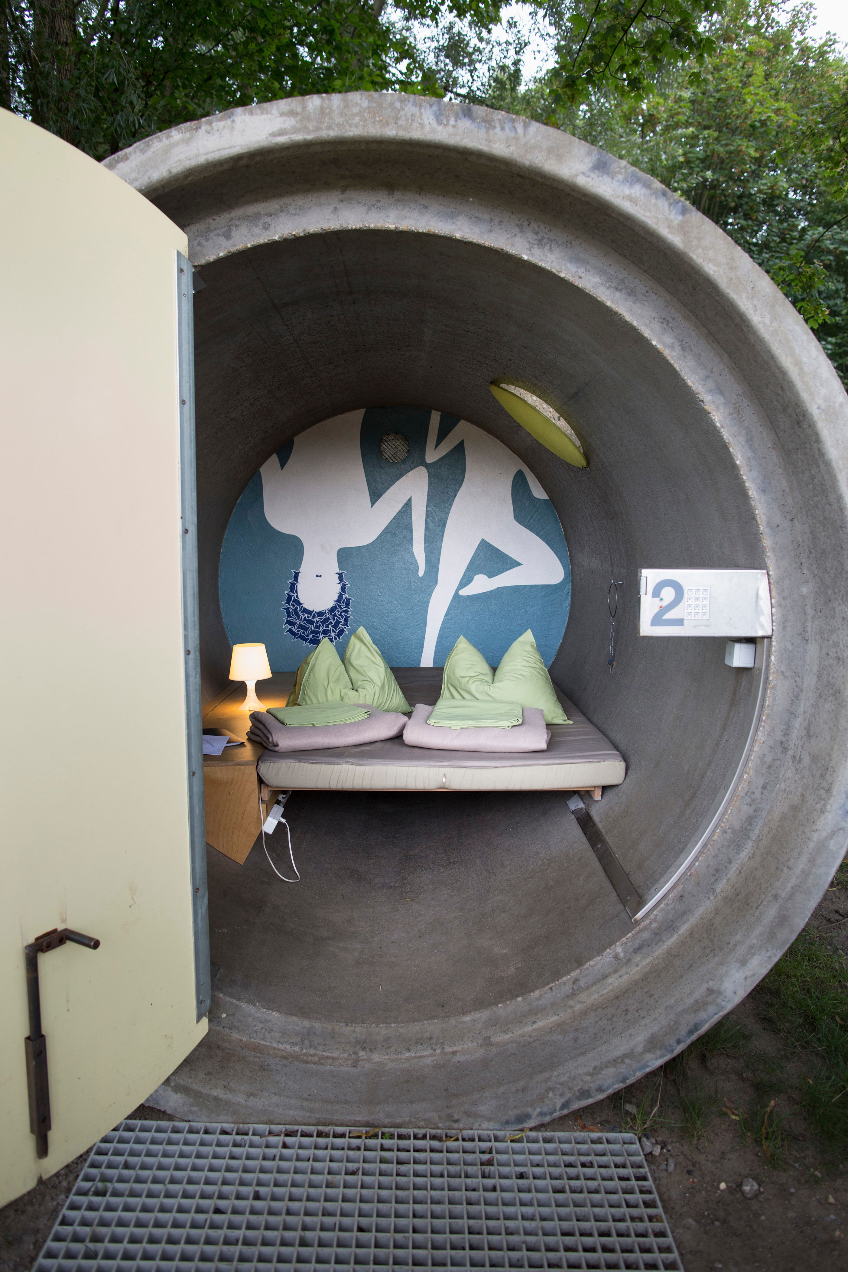 Like TuboHotel, <a href="https://dasparkhotel.net/">Das Parkhotel</a>, with locations throughout Germany, offers the opportunity to sleep in concrete tubes. Here, repurposed sewer pipes are purposefully left unadorned and minimalistic on the exterior, with surprising modern comforts on the inside. The hotel promises enough headroom as well as a full-size bed, in addition to storage space, electricity, and wool blankets.<br> <br> <em>Book now: <a href="https://dasparkhotel.net/">Das Parkhotel</a></em><p>Sign up for our newsletter to get the latest in design, decorating, celebrity style, shopping, and more.</p><a href="https://www.architecturaldigest.com/newsletter/subscribe?sourceCode=msnsend">Sign Up Now</a>