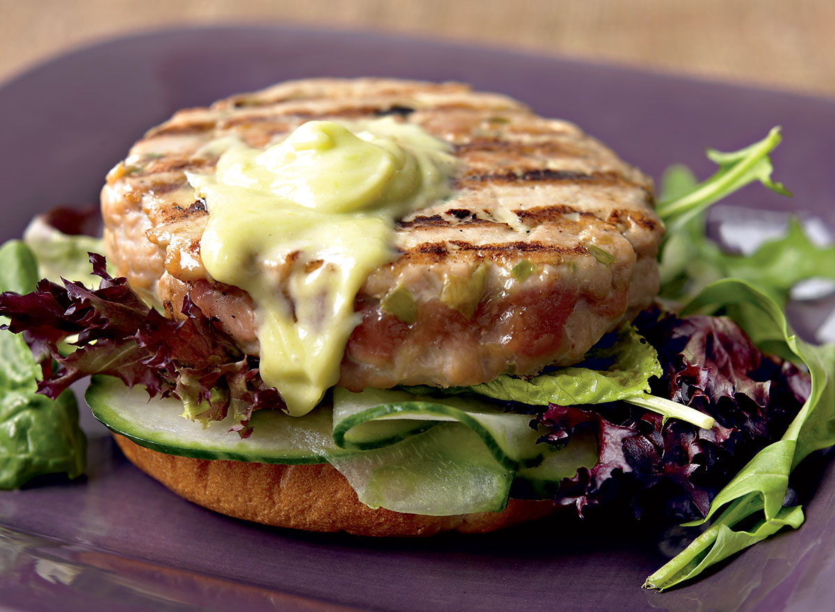 <p><strong>Protein Punch</strong>: 32 grams</p><p><strong>Ingredients</strong>: Fresh tuna, wasabi, scallions, ginger, olive oil mayonnaise, low-sodium soy sauce, whole wheat bun (like <a rel="nofollow noopener noreferrer external" href="https://www.daveskillerbread.com/21wgs-burger-buns">Dave's Killer Bread</a>).</p><p>Tuna is one of the highest-protein fish, and you don't always have to just <a rel="noopener noreferrer external nofollow" href="https://www.eatthis.com/best-canned-tuna/?utm_source=msn&utm_medium=feed&utm_campaign=msn-feed">eat it out of the can</a>. If you have access to some fresh tuna at your grocery store, you can make these simple, high-protein tuna burgers for lunch and top them off with a delicious wasabi mayo. Another benefit besides the protein boost? You can make a handful of these at once and enjoy them for several days.</p><p><strong>Get our recipe for a <a rel="noopener noreferrer external nofollow" href="https://www.eatthis.com/tuna-burger-with-wasabi-mayo-recipe/?utm_source=msn&utm_medium=feed&utm_campaign=msn-feed">Tuna Burger</a>.</strong></p>